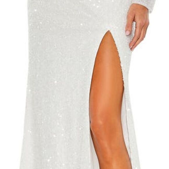 NWT MAC DUGGAL Sequin One Shoulder Trumpet Maxi Gown 4 - Picture 5 of 9